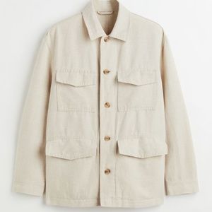 H&M Regular Fit Linen-blend "Shacket" Jacket